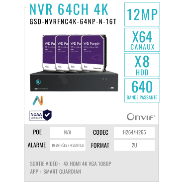 GSD-NVRFNC4K-64NP-N-16T