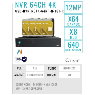 GSD-NVRFNC4K-64NP-N-16T-R