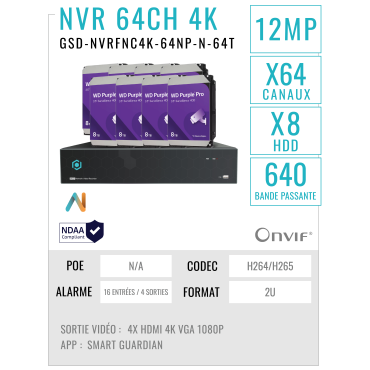 GSD-NVRFNC4K-64NP-N-64T