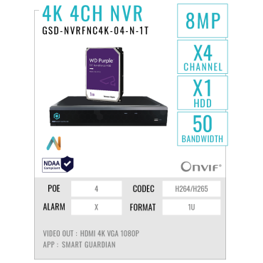 GSD-NVRFNC4K-04-N-1T