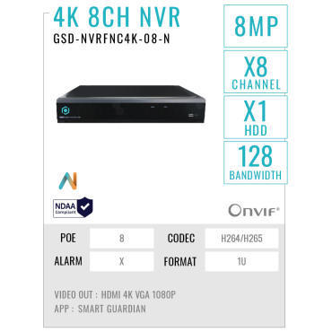 GSD-NVRFNC4K-08-N