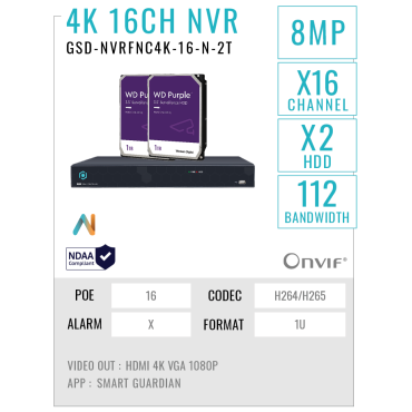 GSD-NVRFNC4K-16-N-2T