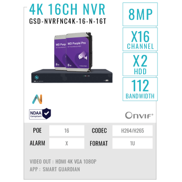 GSD-NVRFNC4K-16-N-16T